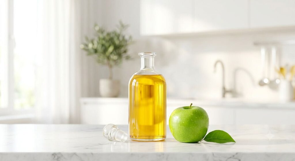 Geöffnete Flasche mit reinem Lachsöl als hochwertige Futterergänzung gegen Verdauungsprobleme und Füllstoffe 
